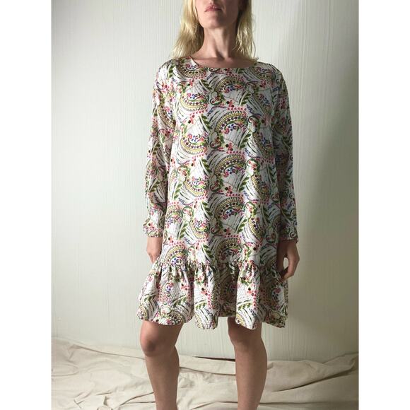 CYNTHIA ROWLEY Silk Floral Babydoll Mini Dress US 4 - Picture 4 of 16